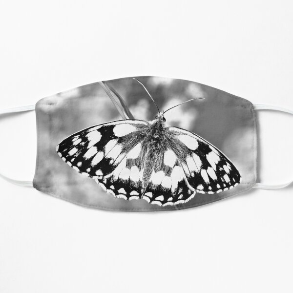 Black & White Butterfly Design Flat Mask