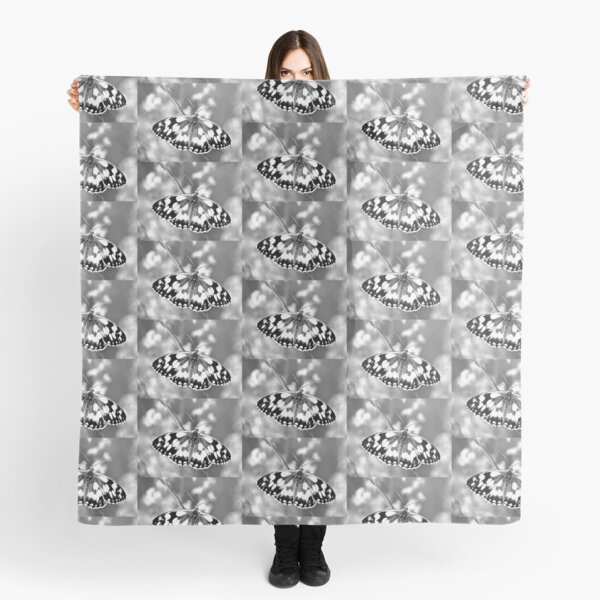 Black & White Butterfly Design Scarf