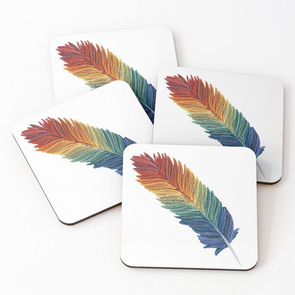 Item preview, Rainbow feather designed and sold by NerdPaperArtist.