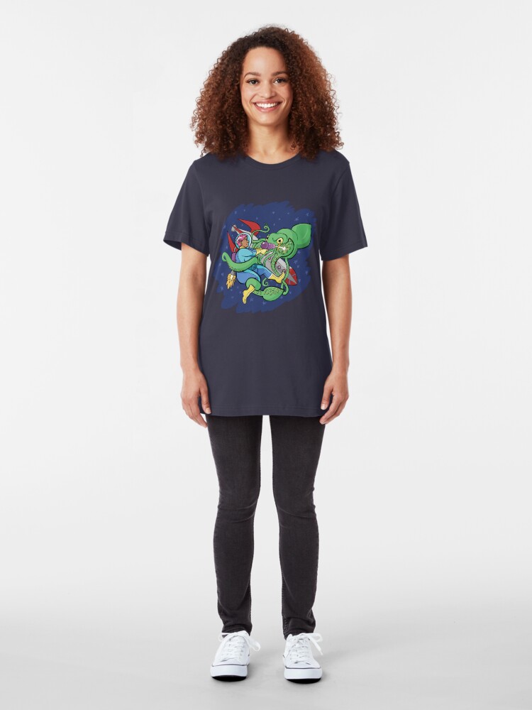 Alternate view of Sincerity vs. the Space Squid (textless version) Slim Fit T-Shirt