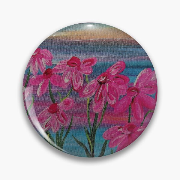 Item preview, Pink Gerbera Daisies on Burlap designed and sold by EloiseArt.