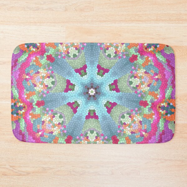 Item preview, Mosaic Mandala in Purple, Pink, Green and Orange designed and sold by Kelly Dietrich Mandala & Fractal Art.