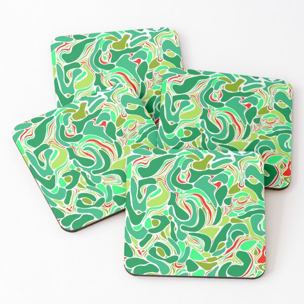Aperçu de l'œuvre Motif funky en marbre vert et rouge créée et vendue par yougalore.