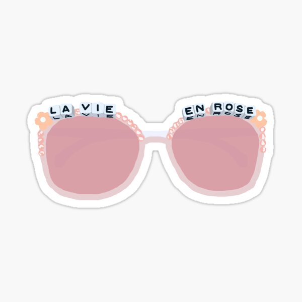 Pink Beaded Sunglasses Sticker