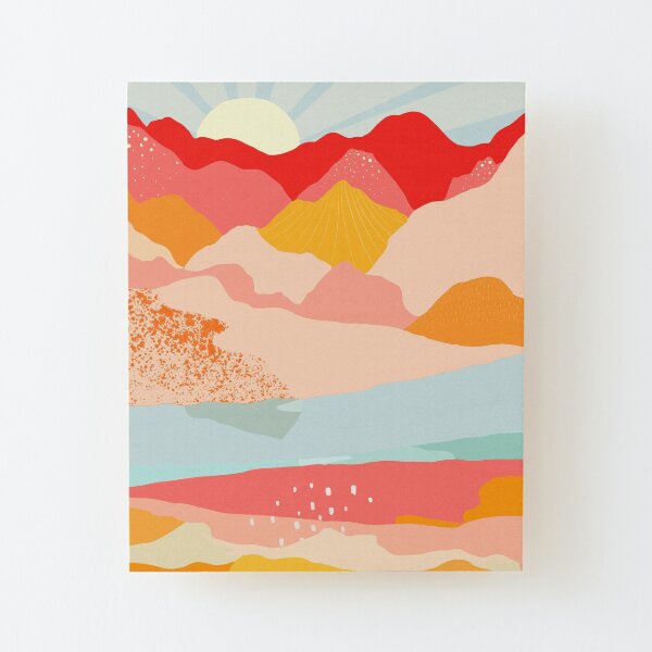 sunrise mountains Wood Mounted Print