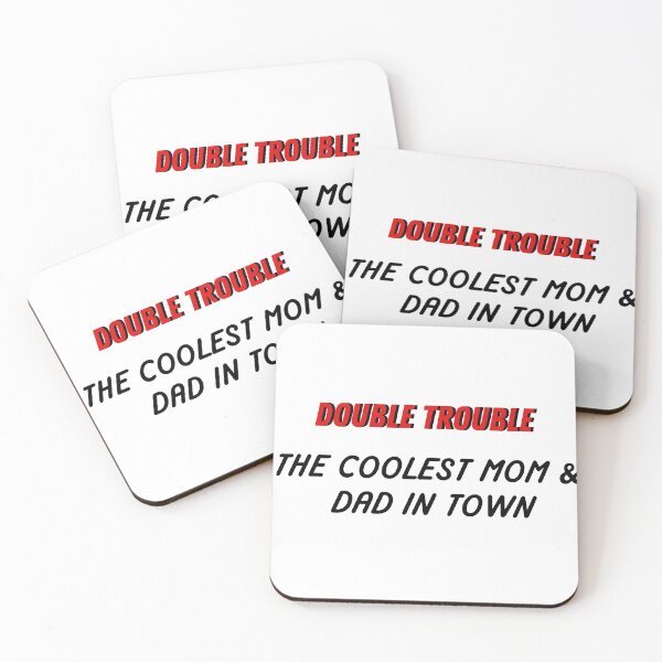 Item preview, Double Trouble The Coolest Mom And Dad In Town Cute - Family Gift - Funny Shirt | Mens Womens Unisex Shirt Soft Top designed and sold by RETROACTIVE SHOP.