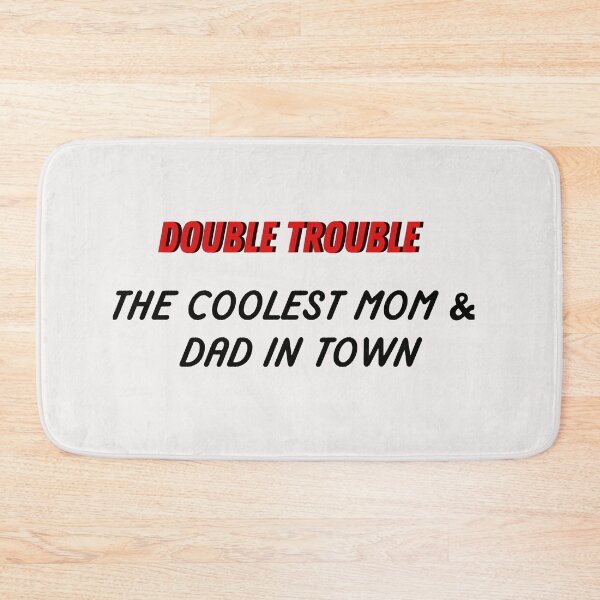 Item preview, Double Trouble The Coolest Mom And Dad In Town Cute - Family Gift - Funny Shirt | Mens Womens Unisex Shirt Soft Top designed and sold by RETROACTIVE SHOP.