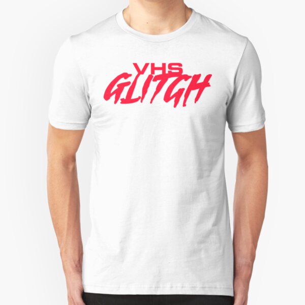 VHS Glitch - Red Edition Slim Fit T-Shirt