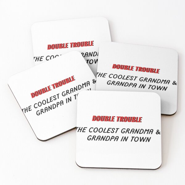 Item preview, Double Trouble The Coolest Grandma And Grandpa In Town Cute - Family Gift - Funny Shirt | Mens Womens Unisex Shirt Soft Top designed and sold by RETROACTIVE SHOP.