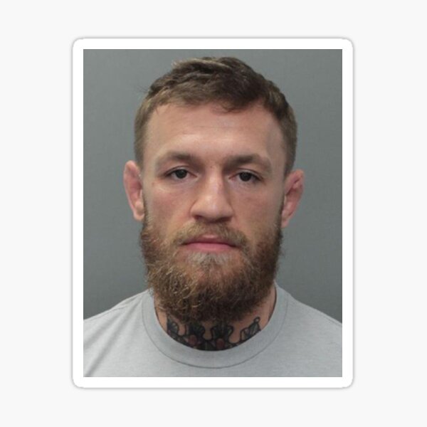 "Conor McGregor Mugshot" Sticker By Marylandterps09 | Redbubble