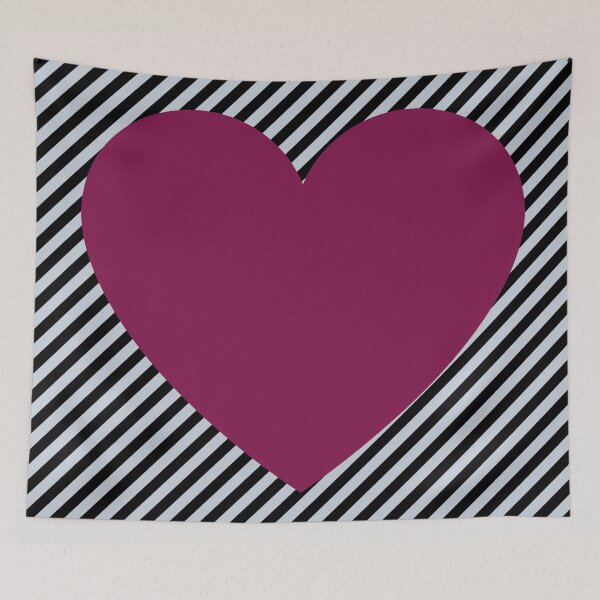 Item preview, Heart on diagonal black-white Stripes designed and sold by Fahad  A K.