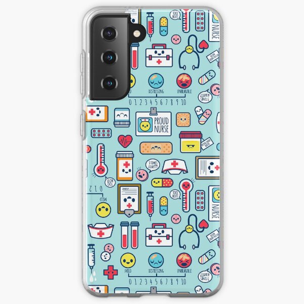 Proud To Be a Nurse / Surface Pattern Design / Blue Samsung Galaxy Soft Case