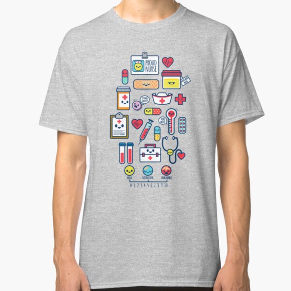 Proud To Be a Nurse / Surface Pattern Design / Blue Classic T-Shirt