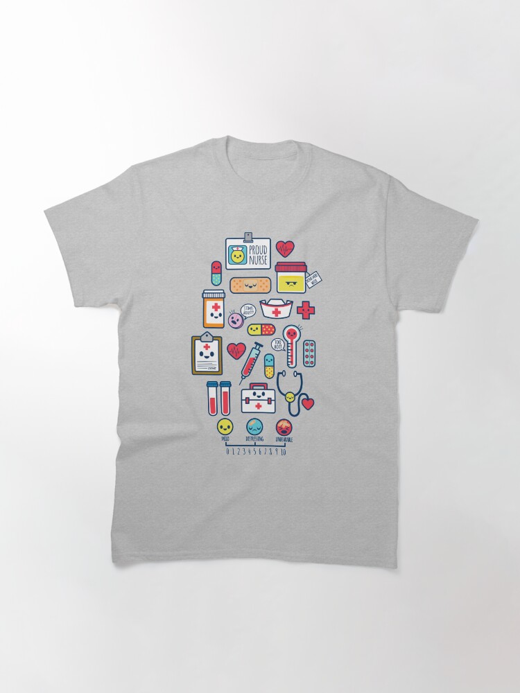 Thumbnail 3 of 7, Classic T-Shirt, Proud To Be a Nurse / Surface Pattern Design / Blue designed and sold by jsongdesign.