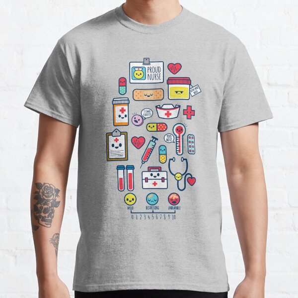 Proud To Be a Nurse / Surface Pattern Design / Blue Classic T-Shirt