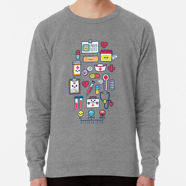 Fier d'être une infirmière / Conception de motifs de surface / Bleu Sweatshirt léger
