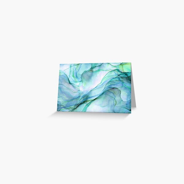 Item preview, Aquamarine Blue Ink Painting designed and sold by Olga Shvartsur.