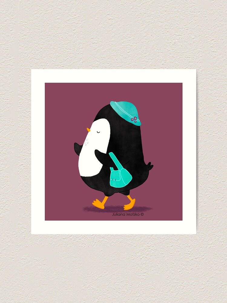Alternate view of Daisy Penguin goes shopping! Art Print