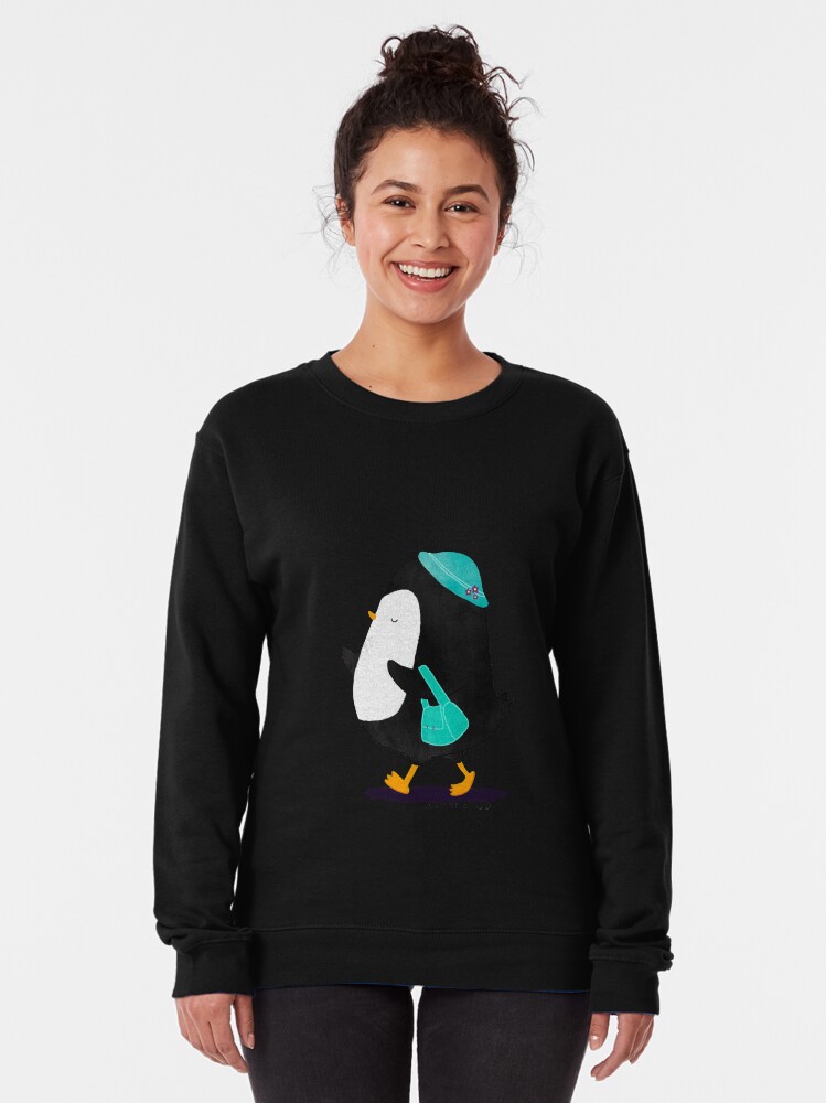 Alternate view of Daisy Penguin goes shopping! Pullover Sweatshirt