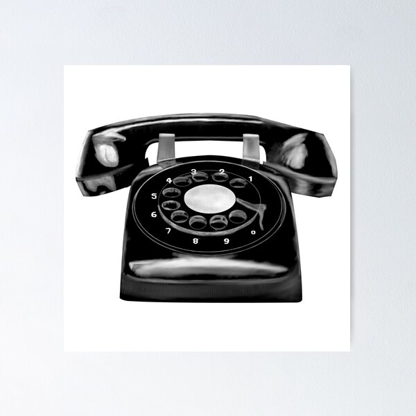 Item preview, Black Retro Rotary Dial Phone Artwork  designed and sold by Grepthor.