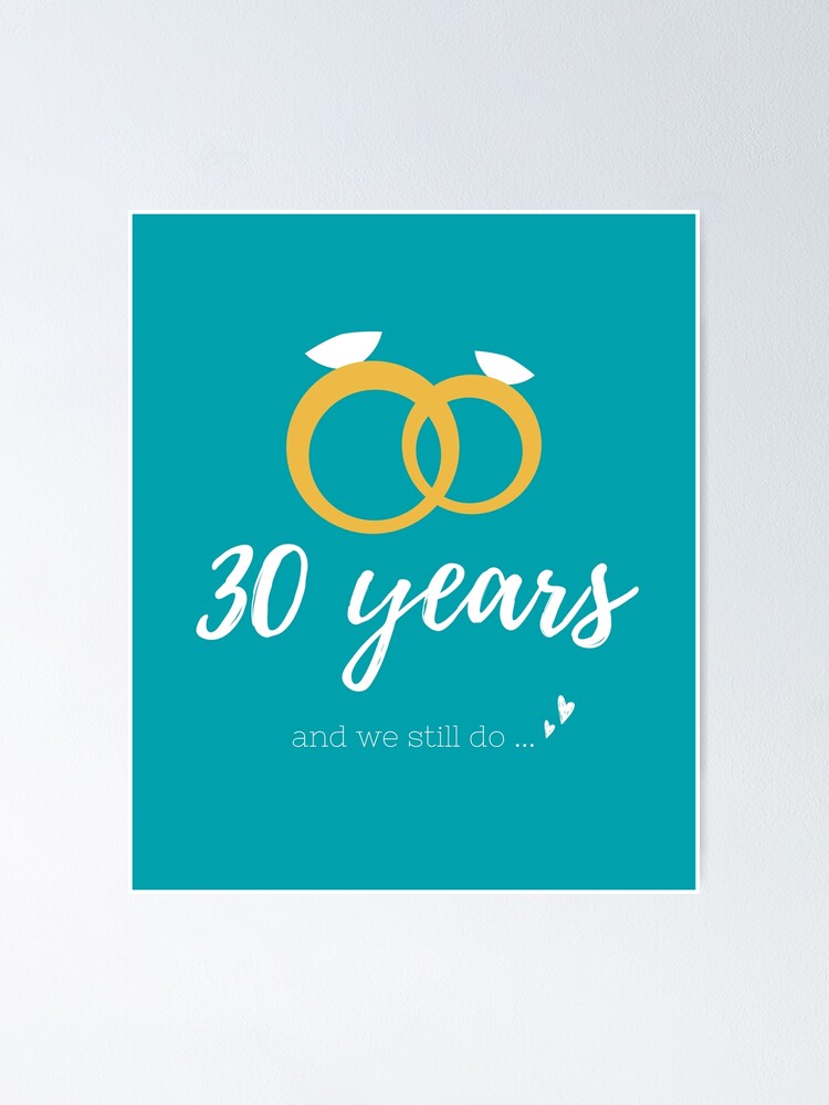 30th year anniversary wedding gifts for couple ,mr and ms, wife, lovers,  valentine day. | Poster