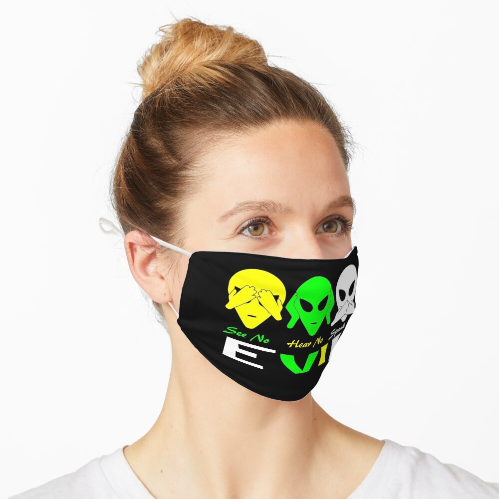 See Hear Speak No Evil Alien Design Mask