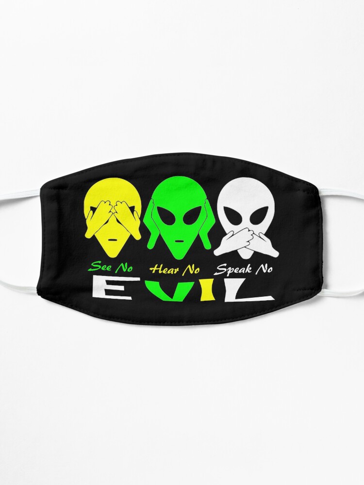Alternate view of See Hear Speak No Evil Alien Design Mask