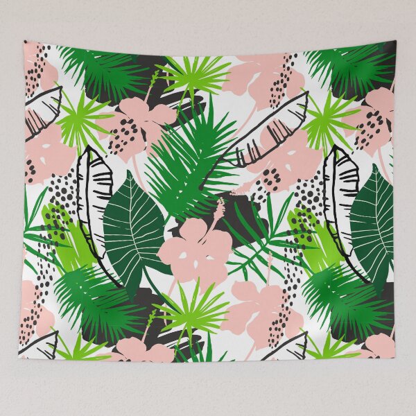 Artikelvorschau, Tropische Blumen und Blätter Aquarellfarben entworfen und verkauft von YasDesign.