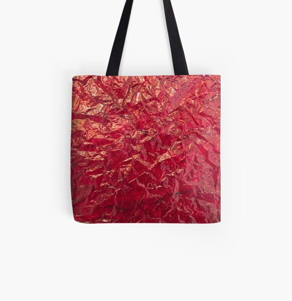 Wrinkled red All Over Print Tote Bag