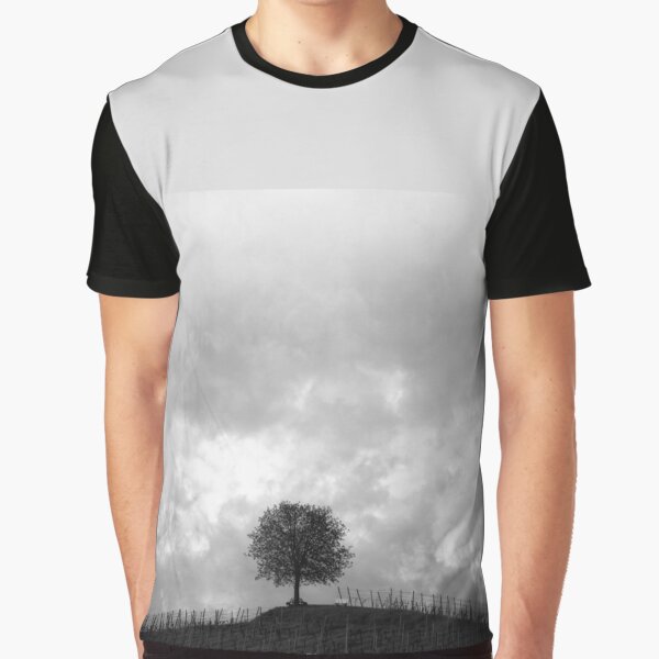 Black & White Tree Design Graphic T-Shirt