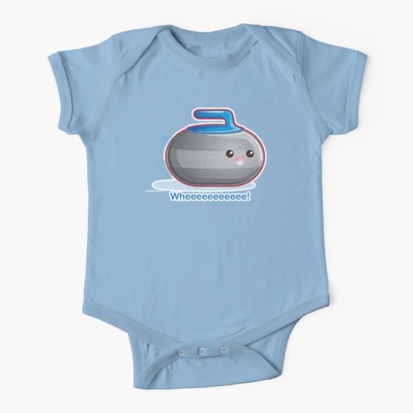 Cute Curling Stone Short Sleeve Baby One-Piece