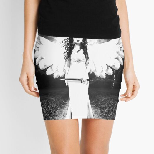 Black & White Angel Mini Skirt