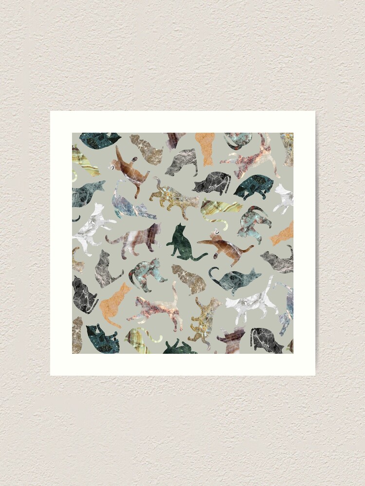 Alternate view of Marble Cats Art Print
