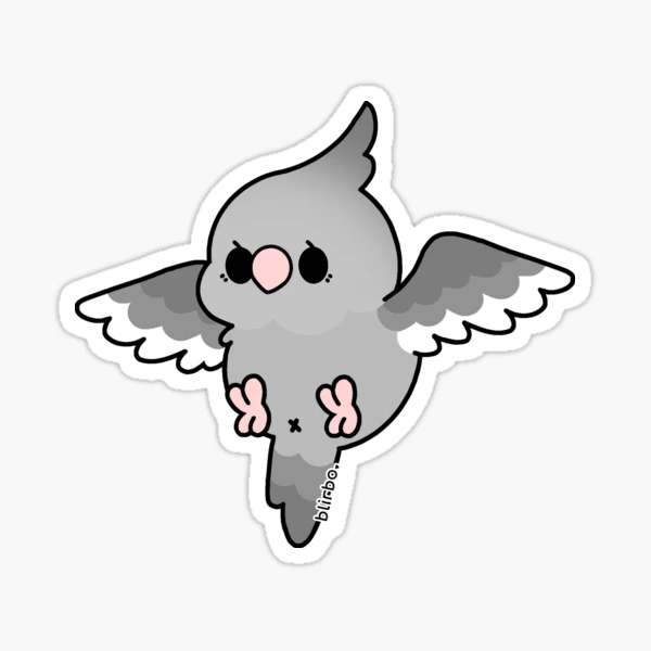 Gray Cockatiel Sticker – Lil Monsters Bird Toys