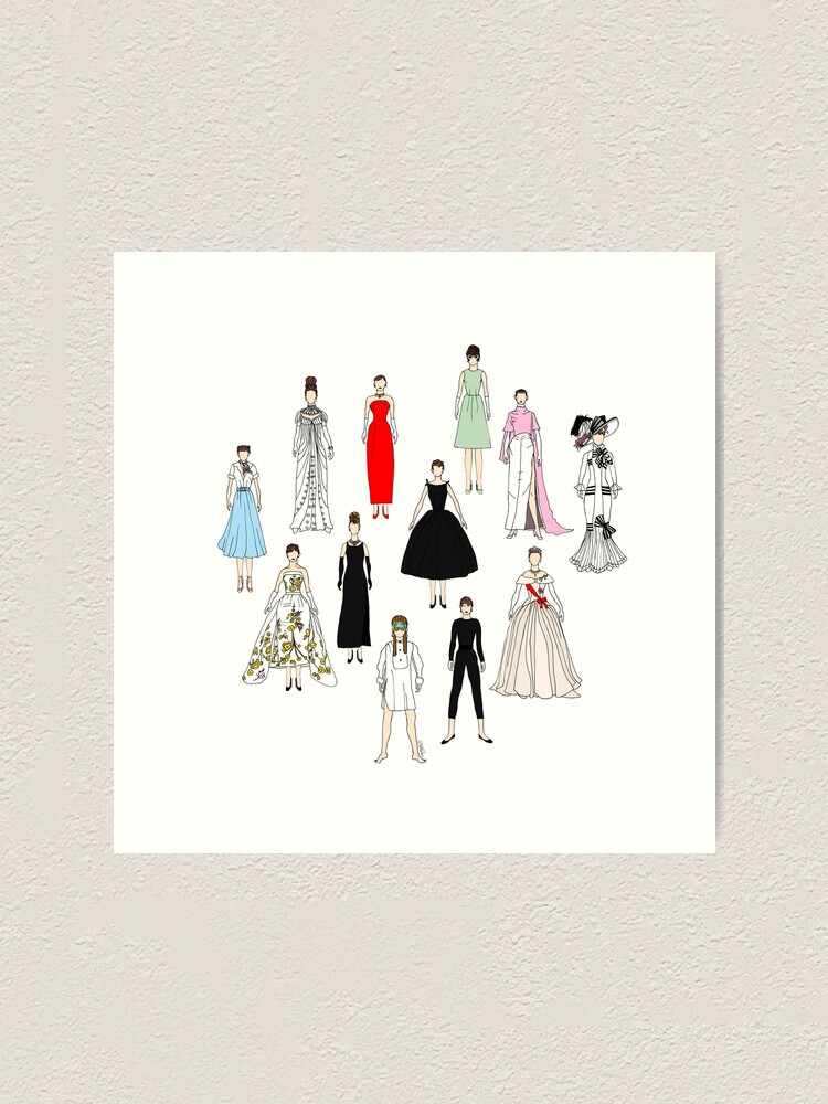 Alternate view of Audrey Fashion Whimsical Layout Art Print