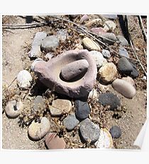 Indian Grinding Bowl And Stone Poster