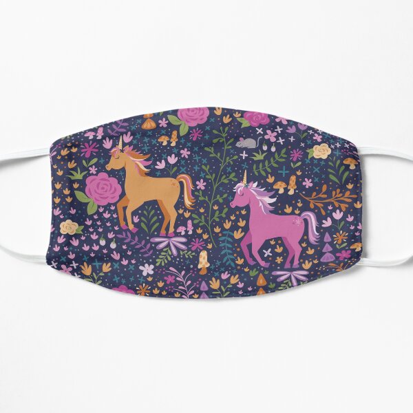 Unicorns in the Flower Garden Flat Mask