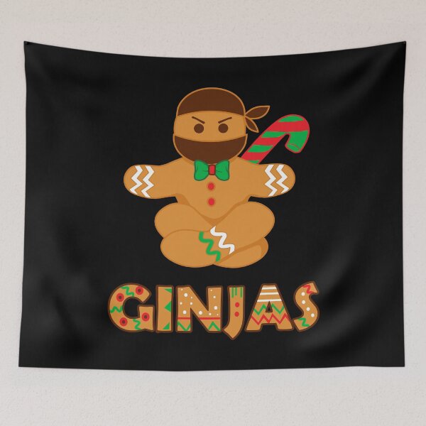 Item preview, Ginjas Ginger Bread Ninja Christmas Holiday print designed and sold by tronictees.