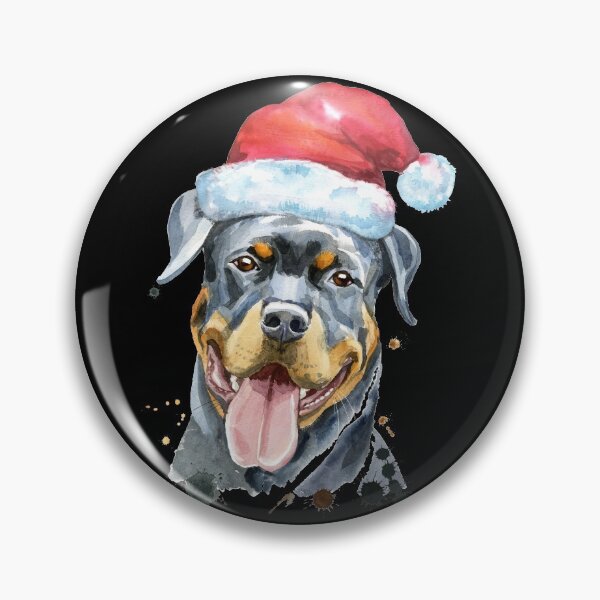 Item preview, CHRISTMAS ROTTWEILER DOG HAND-DRAWN WATERCOLOR  designed and sold by ReignGFX.