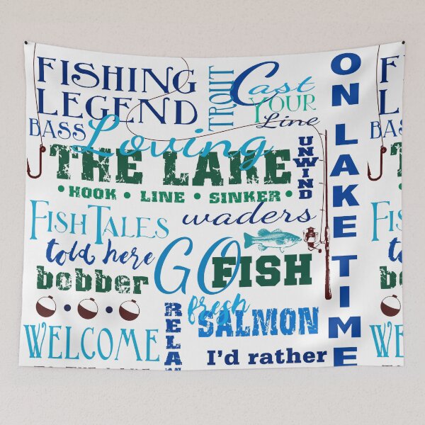 Item preview, Fishing Typographic Print designed and sold by FionaStokes.