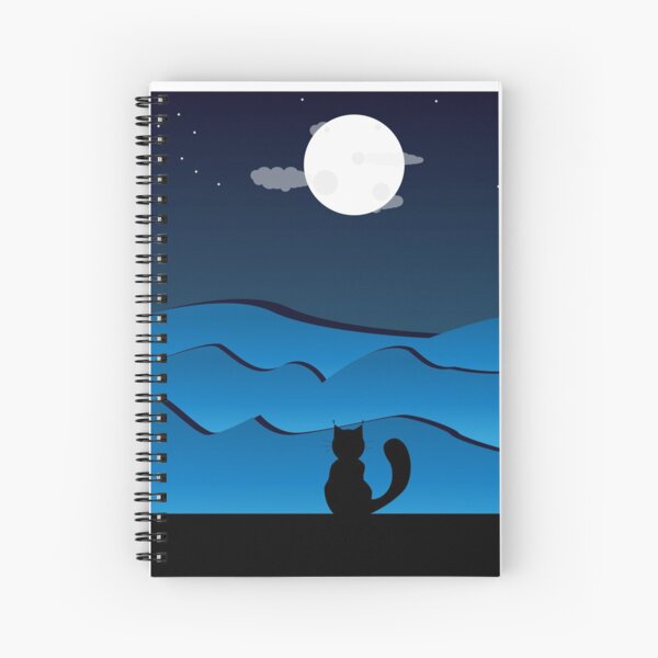 Un chat dans la nuit Cahier à spirale