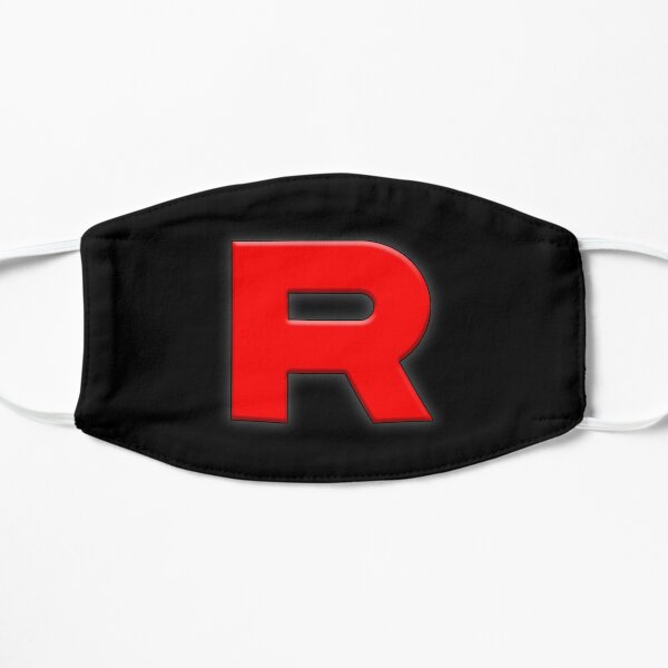 R Team Rocket Negro Mascarilla plana