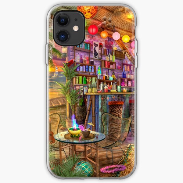 Tiki Beach Sunset iPhone Soft Case