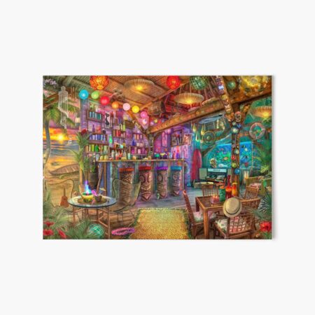 Tiki Beach Sunset Art Board Print