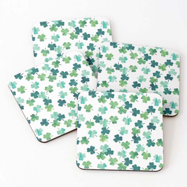 Item preview, Watercolor shamrocks - St. Patricks Day Clovers designed and sold by littlearrow.