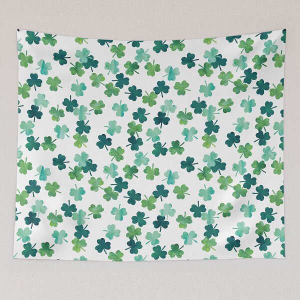 Item preview, Watercolor shamrocks - St. Patricks Day Clovers designed and sold by littlearrow.