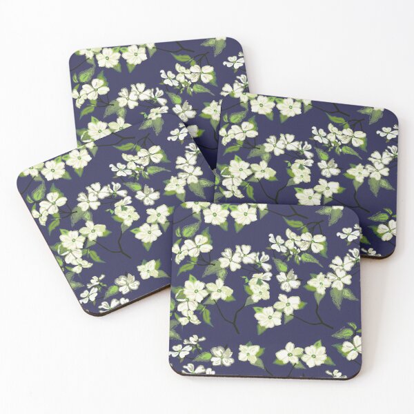 Item preview, April blooms(Dogwoods_blue) designed and sold by Kanika Mathur  Design.
