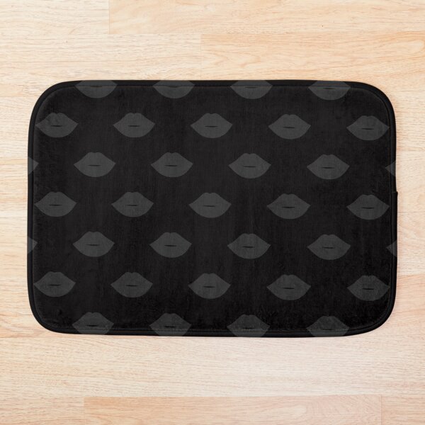 Lips Black on Black Bath Mat
