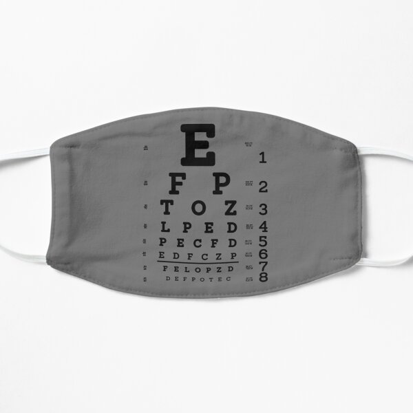Black Snellen chart Mask
