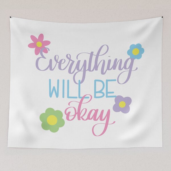 Item preview, Everything will be Okay Positive Motivation Quote designed and sold by Kelly Leung.